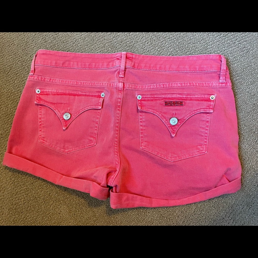 Hudson Jeans reddish pink denim shorts. Size 31. Used in good condition.